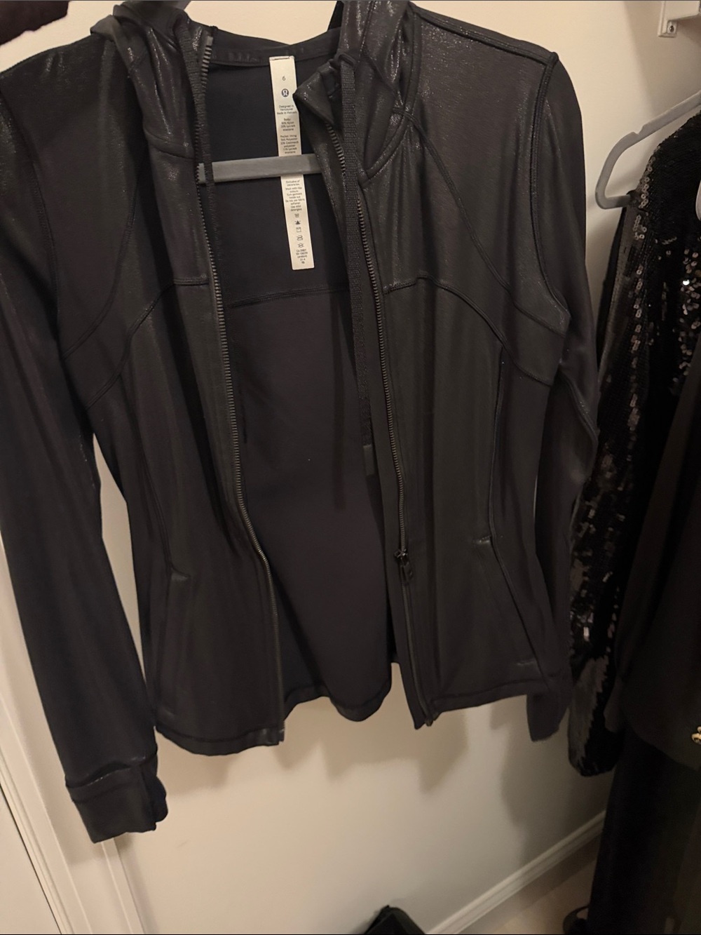 lululemon athletica Black Hooded Zip-Up Bomber Jacket